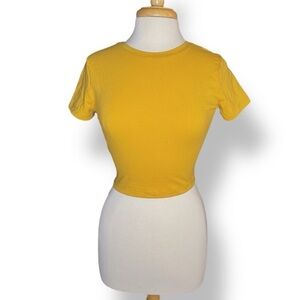 Wild Fable Mustard Butter Yellow Short Sleeve Crop Top Tee Pokémon Misty Cosplay